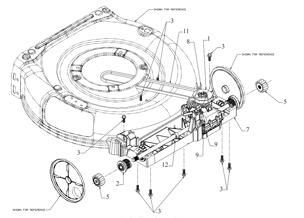 Front Drive Diagram and Parts List for SC700H (12AN2CQ710)(2019) Cub Cadet Lawn Mower